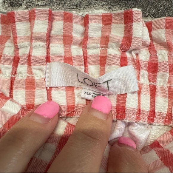 Loft paperbag shorts in gingham white pink - Picture 5 of 10